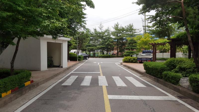 차로와 보행로가 나누어져 있어 차량이 다니지 않는 안전한 보행로구요