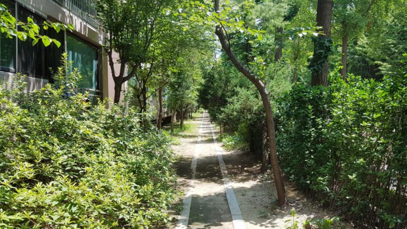 단지를 따라 걸으며 자연을 느낄 수 있는 쾌적한 단지 내 산책로구요