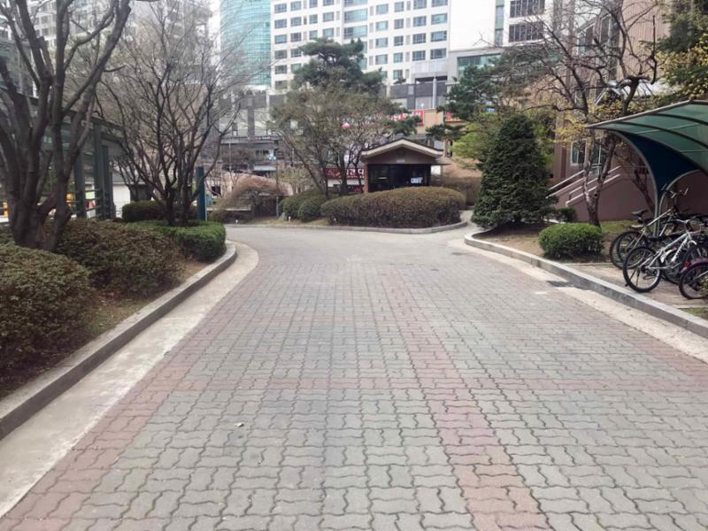차로와 보행로가 나누어져 있어 차량이 다니지 않는 안전한 보행로구요