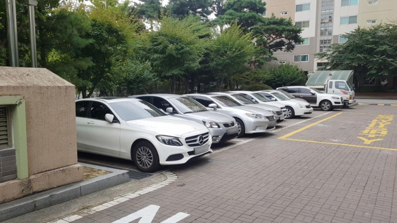 강변힐스테이트단지 주차장이에요
