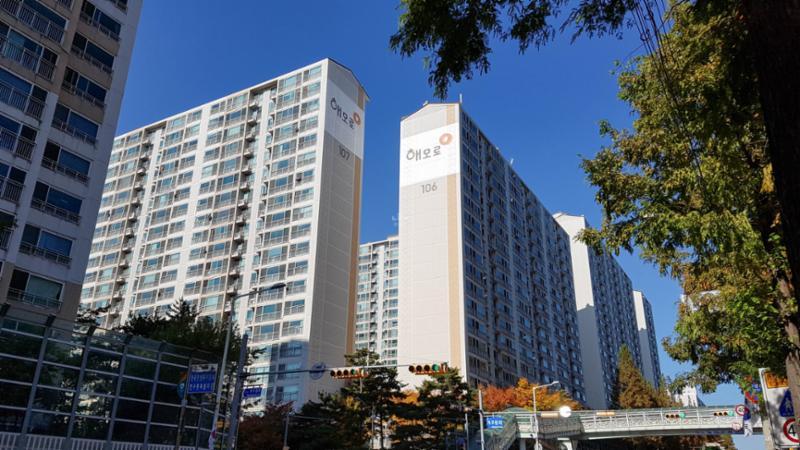 총 11동 998세대로 이루어져 있는 해모로아파트 전경 사진이에요