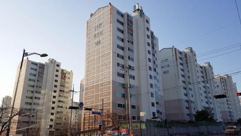 다정마을신한에스빌1단지의 단지 전경이에요