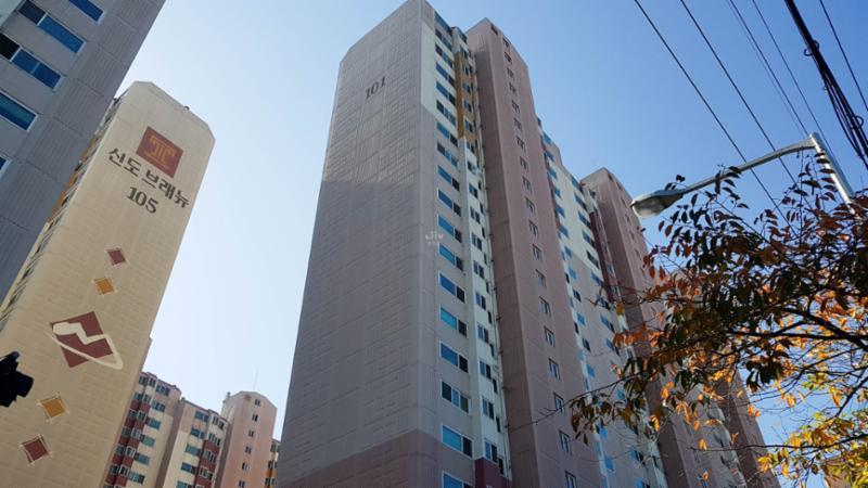 신도브레뉴지역주택조합 단지 전경이에요