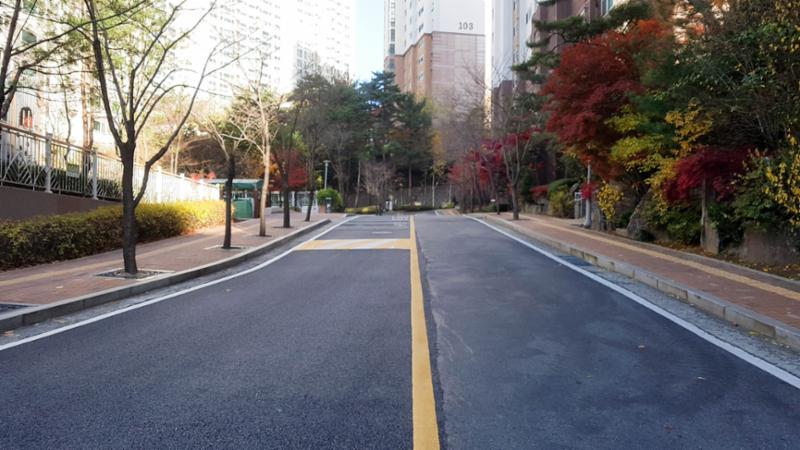 신림푸르지오2차의 단지 내 도로에요
