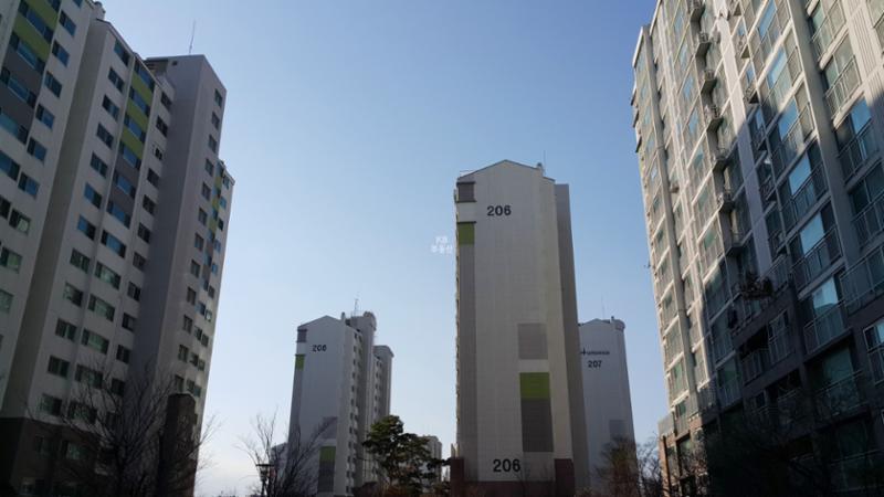 오정생활휴먼시아2단지 206, 207, 208동 단지외형 모습이에요