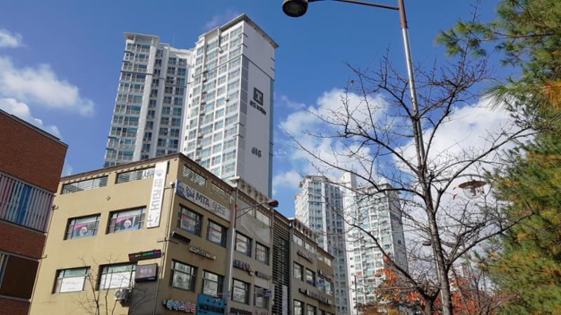 동탄나루마을신도브래뉴 아파트 615동 단지 전경 모습입니다