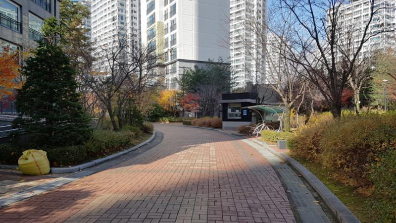 단지 내 보행로 모습이에요
