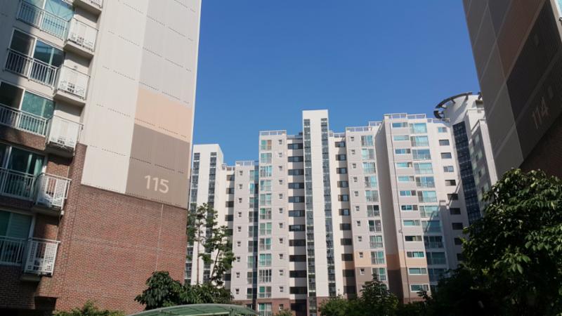 마곡수명산파크1단지의 단지 전경이에요