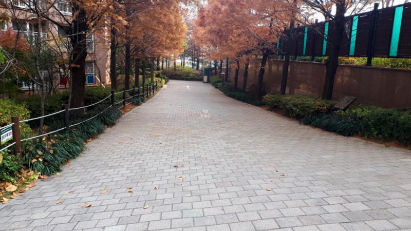 e편한세상센트레빌 아파트 단지 내 보행로에요