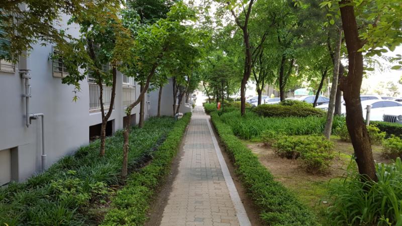 옥수삼성아파트의 아름다운 조경을 느낄 수 있는 산책로에요