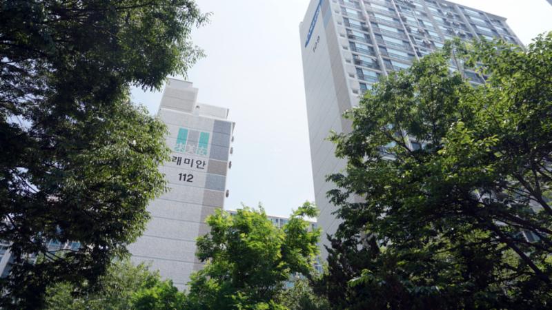 송파삼성래미안의 단지 전경이에요