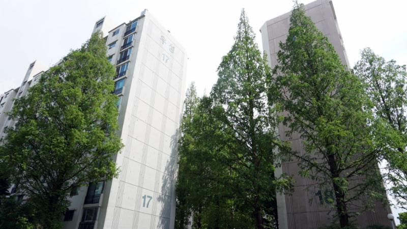 우성1,2,3차의 단지 전경이에요