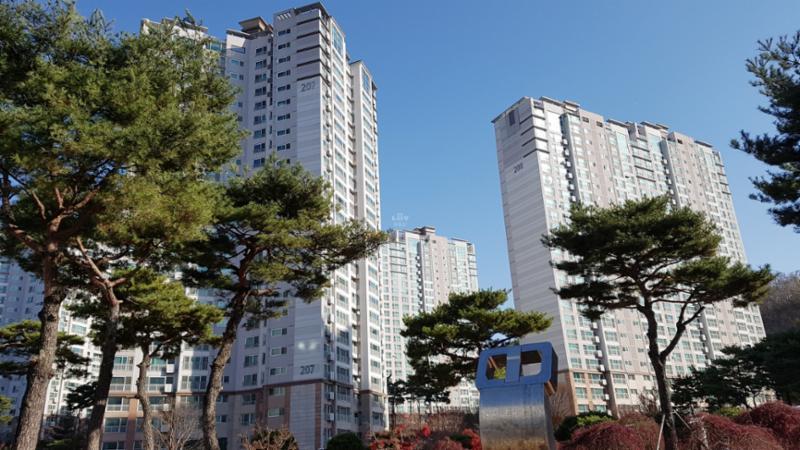 동간 거리가 넓어 쾌적한 단지 내 전경이에요