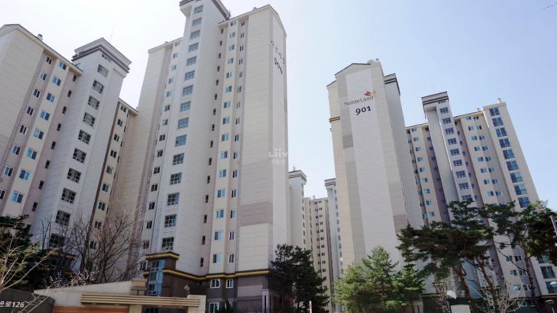 산운9단지노블랜드 단지 아파트예요