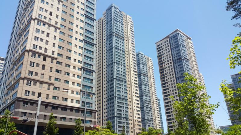 글로벌캠퍼스푸르지오 단지 전경이에요