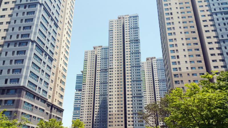 글로벌캠퍼스푸르지오 단지 전경이에요