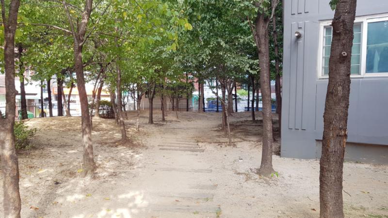 차도와 보행로가 나누어져 있어 차량이 다니지 않는 안전한 보행로에요