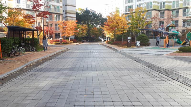 차로와 보행로가 나누어져 있어 차량이 다니지 않는 안전한 보행로구요