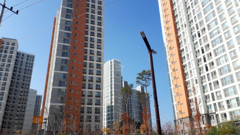 SK뷰파크 아파트 단지 모습이에요
