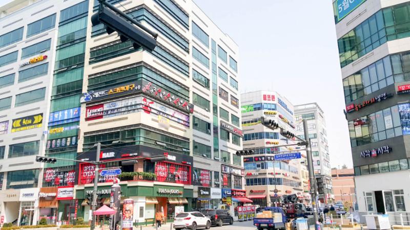 구래역화성파크드림 아파트 주변에 위치한 구래동상가지역 모습입니다
