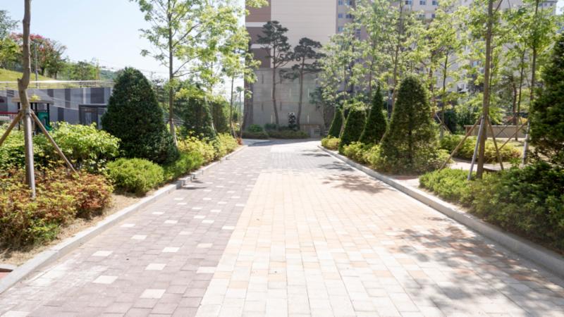단지 내 보행로 및 산책로예요