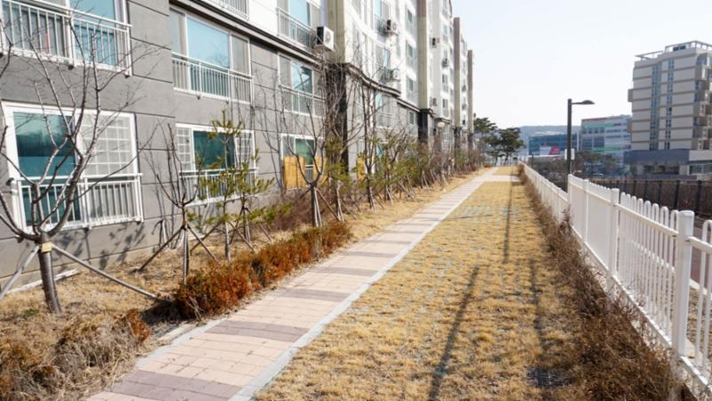 경사진 곳 없이 평평한 산책로를 갖추고 있어요