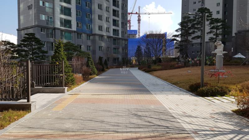 단지를 따라 걸으며 자연을 느낄 수 있는 쾌적한 단지 내 산책로고요