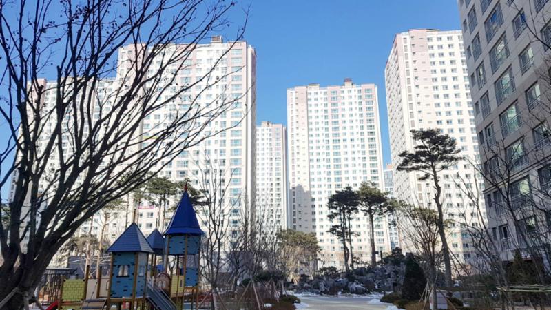 다산자연앤롯데캐슬의 단지 전경이에요