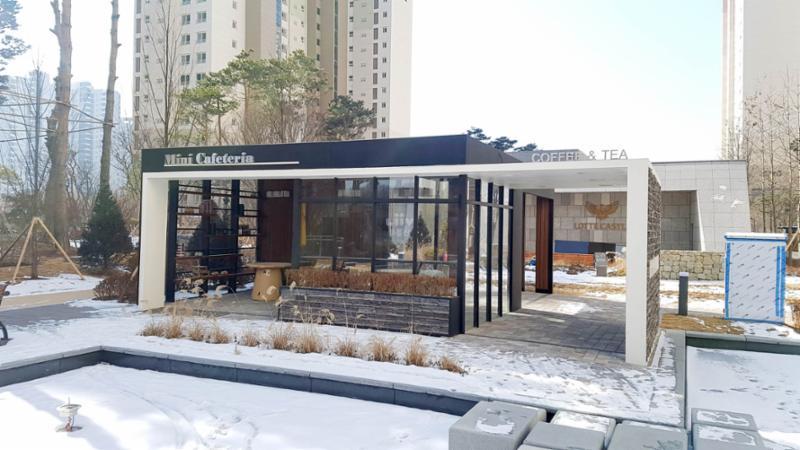 단지 내 마련된 휴게시설이에요