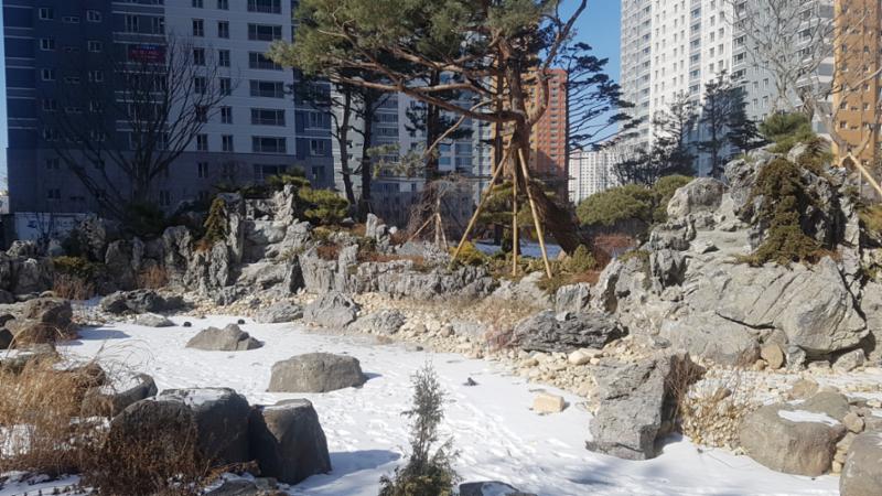사계절의 풍부한 자연을 느낄 수 있는 단지 내 조경이에요