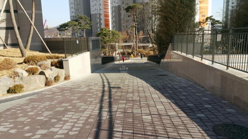 단지를 따라 걸으며 자연을 느낄 수 있는 쾌적한 단지 내 산책로고요