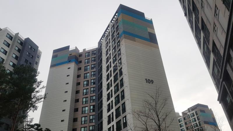래미안미드카운티의 단지전경이에요