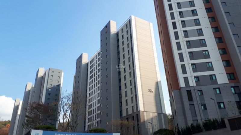 동탄파크자이의 단지 전경이에요