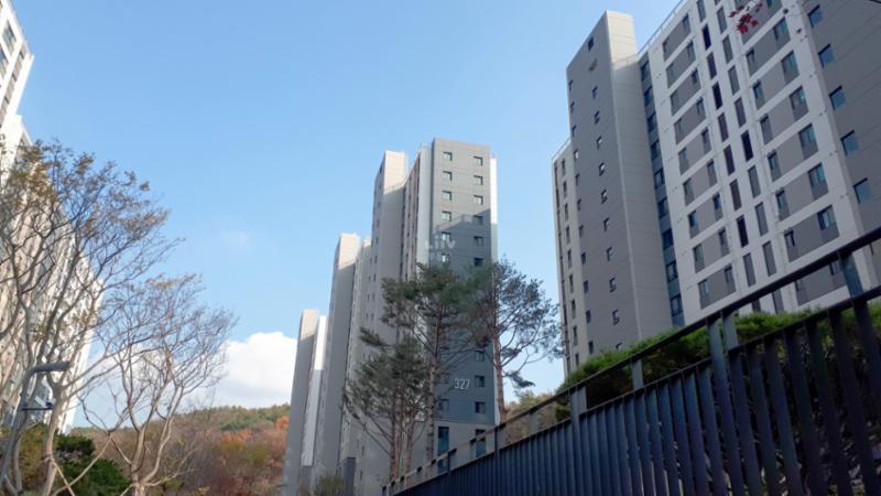 동탄파크자이의 단지 전경이에요