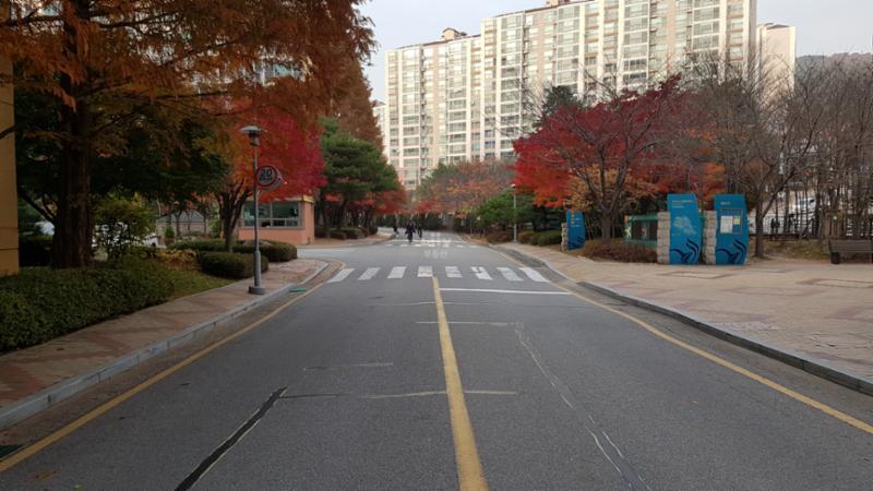 신봉마을엘지빌리지5차 단지 내 도로에요