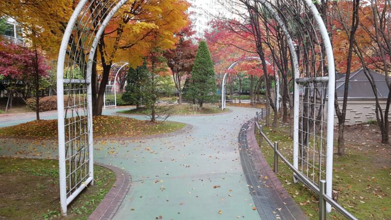 사계절의 풍부한 자연을 느낄 수 있는 단지 내 조경이네요