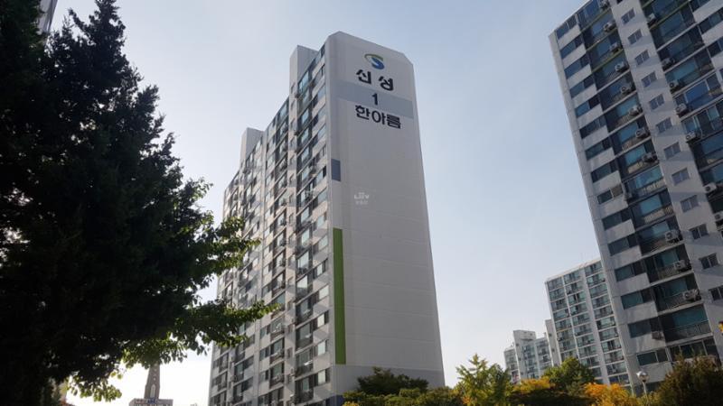 멀리서 바라본 신성,벽산 1동 단지 전경이에요