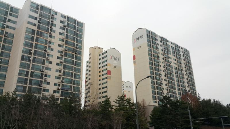 해솔마을3단지운정현대 단지 전경이에요