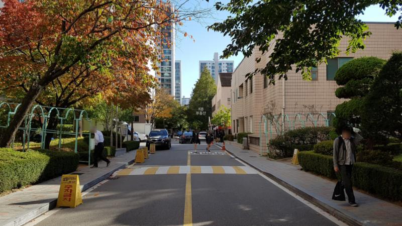 차로와 보행로가 나누어져 있어 차량이 다니지 않는 안전한 보행로구요