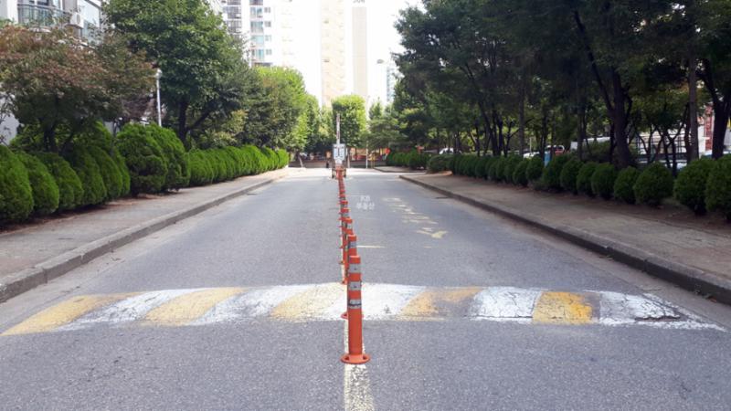 차로와 보행로가 나누어져 있어 차량이 다니지 않는 안전한 보행로에요