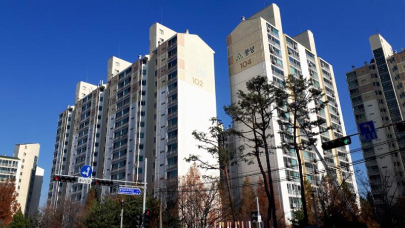 신미주 아파트 전경이에요