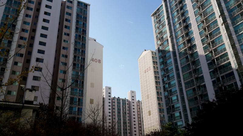 단지 내부에서 바라본 삼산주공미래타운4단지 단지전경 모습이에요